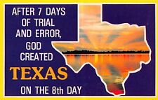 Vintage Postcard After 7 Days of Trial & Error God Created Texas on the 8th Day picture