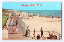 1950'S. SPRING LAKE, NJ. BATHING BEACH. POSTCARD L29 picture