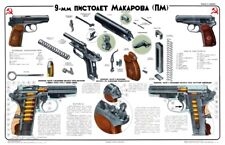 REAL Color Poster Of The Soviet Russian Makarov 9mm Handgun Manual LQQK BUY NOW picture