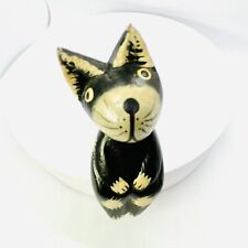 Bali Handmade Wooden Carved Cat Indonesia 1.6in picture