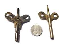 Pair of Brass Antique Clock Keys 1 Waterbury for Clock Key Collector picture