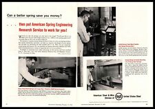 1958 U. S. Steel American Steel & Wire Division Spring Engineer 2-Page Print Ad picture