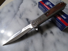 Smith & Wesson Unwavered Assisted Open Pocket Knife Fancy Coffin Dagger 1208413 picture