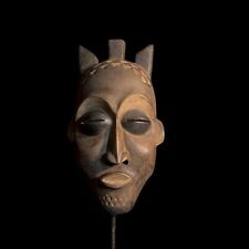 African Tribal Face Mask Wood Hand Carved Vintage Dan Kran Kaogle Mask-8855 picture