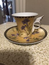 Imperial Italian Design by Antonio Cup & Saucer set Gorgeous Yellow/Purple/Gold picture