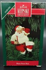 Vtg Hallmark Ornament 1992 Keepsake Please Pause Here /Coca Cola Santa Clip-On  picture