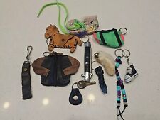 Vintage Key Chain Lot Mini Leather Jacket Switchblade Rabbit Foot Coin Purses picture