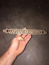 Captains Quarters Cast Iron Brass Sign Plaque Sailor Navy Boat 1 FOOT WIDE GIFT picture