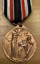 RARE 1914 GERMAN EMPIRE PRUSSIA WW1 BRONZE MEDAL w RIBBON ANGEL CROWNS SOLDIER picture