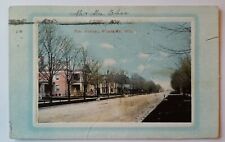 Antique Postcard 1912 Pine Avenue Citi Street View Houses Waukesha Wisconsin  picture