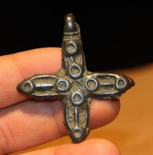Real Tibet 12TH Old Antique Buddhist Sky Iron Thogchag Cross Vajra Dorje Amulet picture
