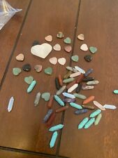 Natural Crystal LOT Heart Shaped Healing Stones Polished Rocks LOT picture