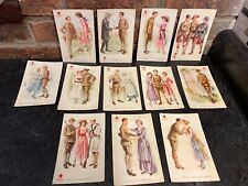 Wow Lot Of 12 Antique World War 1 American Red Cross Post Cards- See Pics picture