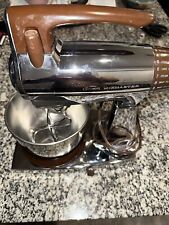 Vintage Sunbeam Mixmaster Stand Mixer Chrome & Brown 12 Speed picture