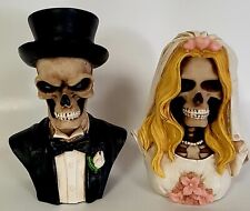 Skeleton Bride & Groom Skull/bust Figurines By Summit Collections picture