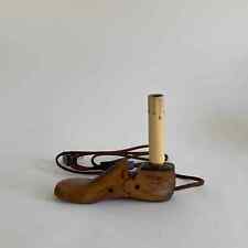 Funky & Whimsical Small Vintage Wood Shoe Last Lamp – Converted Quirky Shoe Lamp picture
