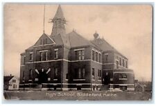 1908 High School Campus Building Tower Dirt Road Biddeford Maine ME Postcard picture