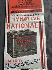 Auto Related Matchbook Cover national battery, Mulberry Grove, Illinois Sinclair picture