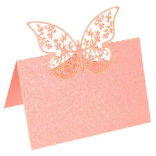 Table Name Place Cards,50Pcs Hollow Butterfly Cut Design Blank Card Light Pink picture