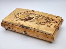 Rare Mapsa Wood Flower Banjo Jewelry Music Box “Love Story” picture