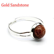 1pc Adjustable Chakra Crystal Ring Gemstone Mini Round Beads Quartz Jewerly Gift picture