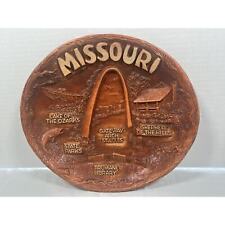Vintage Missouri Faux Wood Decor Plate Ornate Souvenir By Lugene's Branson MO picture
