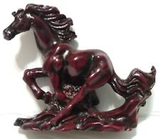 Vintage Chinese Wild Horse Minature Red Resin Figurine picture