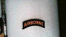 GENUINE MILITARY PATCH SEW ON US ARMY AIRBORNE TAB GOLD ON BLACK picture
