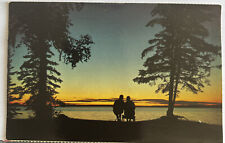 Vintage Postcard Canadian Sunset Lake Vacation Real Photo Ephemera  picture