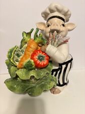 Vintage Large Kaldun & Bogle Ceramic Tuscan Pig & Veggies Cookie Jar picture