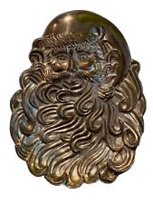 VINTAGE SANTA CLAUS CANDY DISH PEWTER  METAL 8 Inch picture