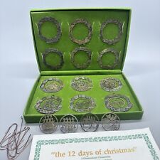 Vintage 12 days of Christmas Ormaments Solid Brass 3 Dimensional Set Polished picture
