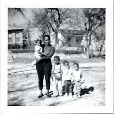 African American Beautiful Wide Hips Black Mom Children Sons 1960s Vintage Photo picture