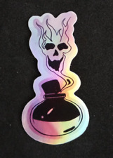 Skull Colorful Shiny Holographic Reflective Sticker 2.38