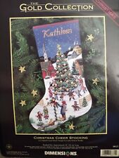 Rare Dimensions Gold Collection Christmas Cheer Stocking Cross Stitch New picture
