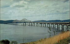 Nyack New York thruway Tappen Zee Bridge rushes along edge vintage postcard picture
