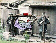 Women Being Carried in a Kago, Japan - 1880s - Historic Photo Print picture