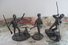 3 - Franklin Mint Pewter Figurines First Citizen Pathfinder Canal Boat Man picture
