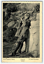 c1940's Old Man Playing Flute Walking Baston Picturesque Athens Greece Postcard picture