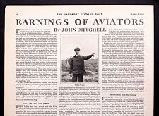 1910 Article EARNINGS OF AVIATORS Pilots W. Wright, L. Paulhan, G. Curtiss + picture