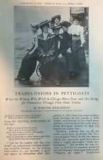 1911 Organizing Trade Unions for Chicago Working Women illustrated picture
