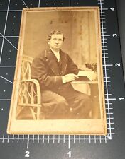 1880s Man Decatur IL Illinois A M Lapham’s Photographer Studio Antique CDV PHOTO picture