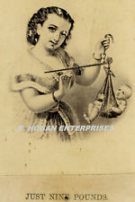 Vintage 1800's WOMAN WEIGHING BABY 