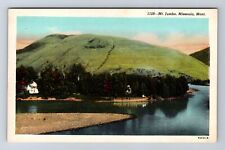 Missoula MT-Montana, Panoramic Views Lake & Mt Jumbo, Vintage Souvenir Postcard picture