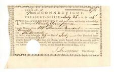 1785 Revolutionary War Receipt - Connecticut Revolutionary War Bonds, etc. - Con picture