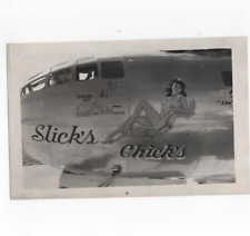 WWII B-29 Superfortress interesting nose art Slick's Chicks   original photo picture