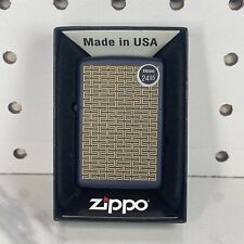 Zippo Windproof Lighter Engraved Art Deco Lines Design 49232 New In Box Blue picture