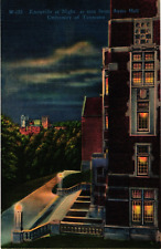 University of Tennessee Knoxville at Night from Ayres Hall Vintage Postcard picture