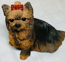 Stone Critters Figurine Yorkie Yorkshire Terrier Vintage Dog SC-166 80s USA Rare picture