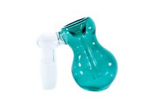 14mm Glass Ash Catcher Fumed 45 Degree   Teal Pipe Ganatra Brand picture